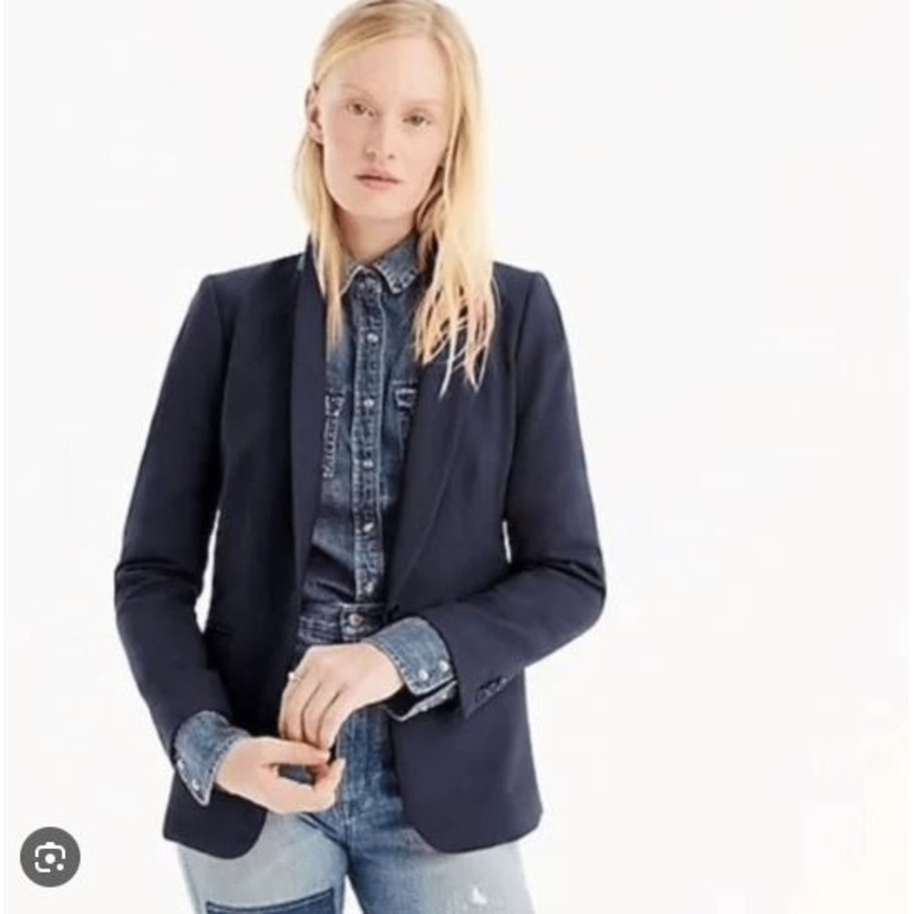 J. Crew Black Parke One Button‎ Blazer Jacket Women's Size 0 Style G7726